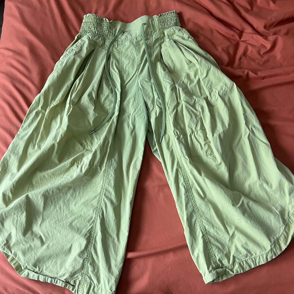 Anthropologie Light Green Wide-Leg Pants